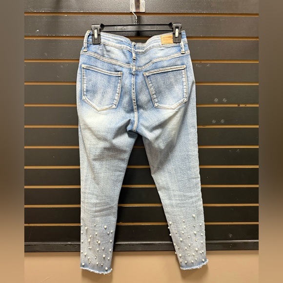 Denim Blvd Los Angeles Pearl & Rhinestone Embellished Jeans – Size 7 - Picture 4 of 4